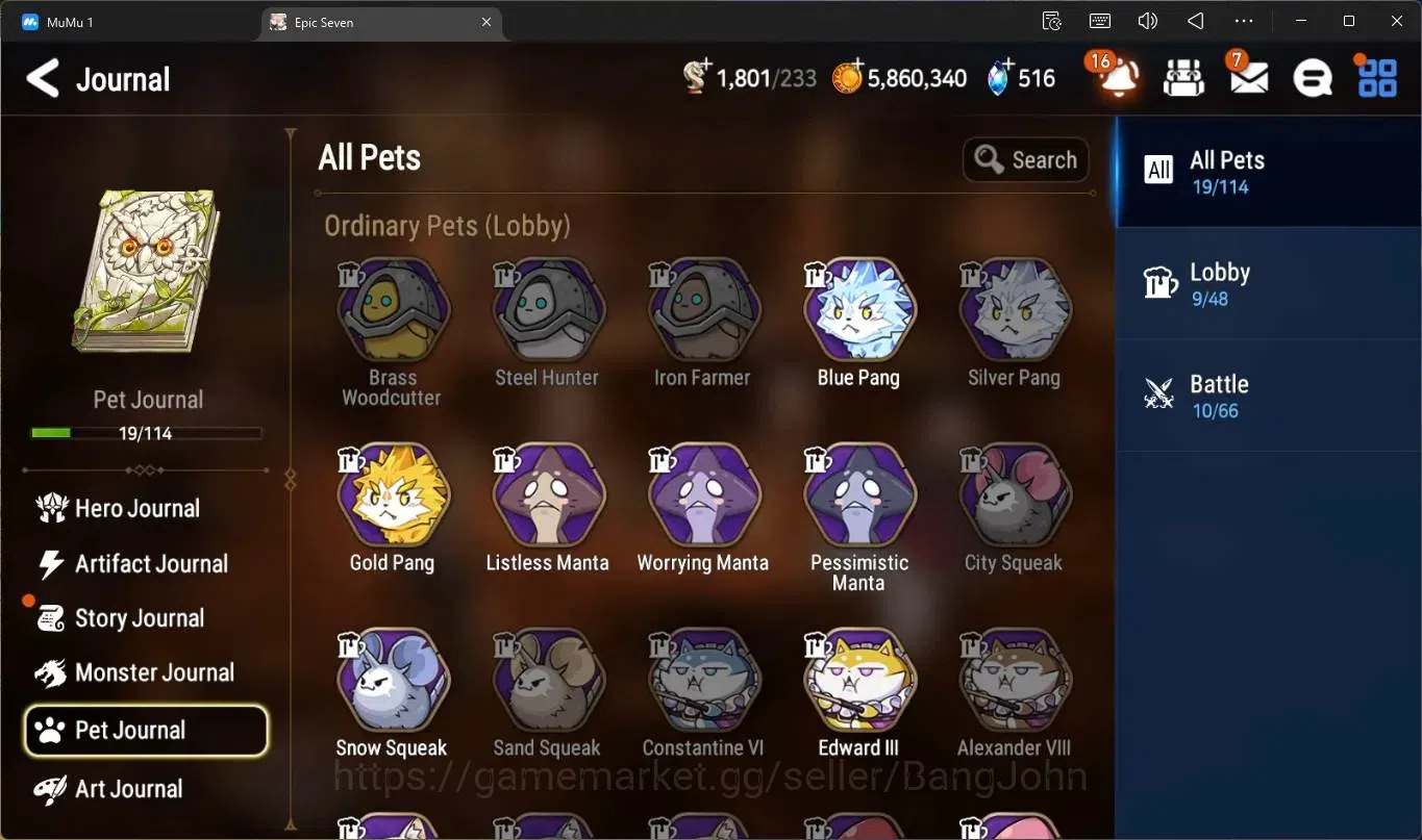 Epic Seven Accounts High-End Global Unverif | 7 ML(SN Yulha,SB Sezan,WOTM Tenebria,D Lilibet,Zio Etc)|PoH+Bless ON|SS 10