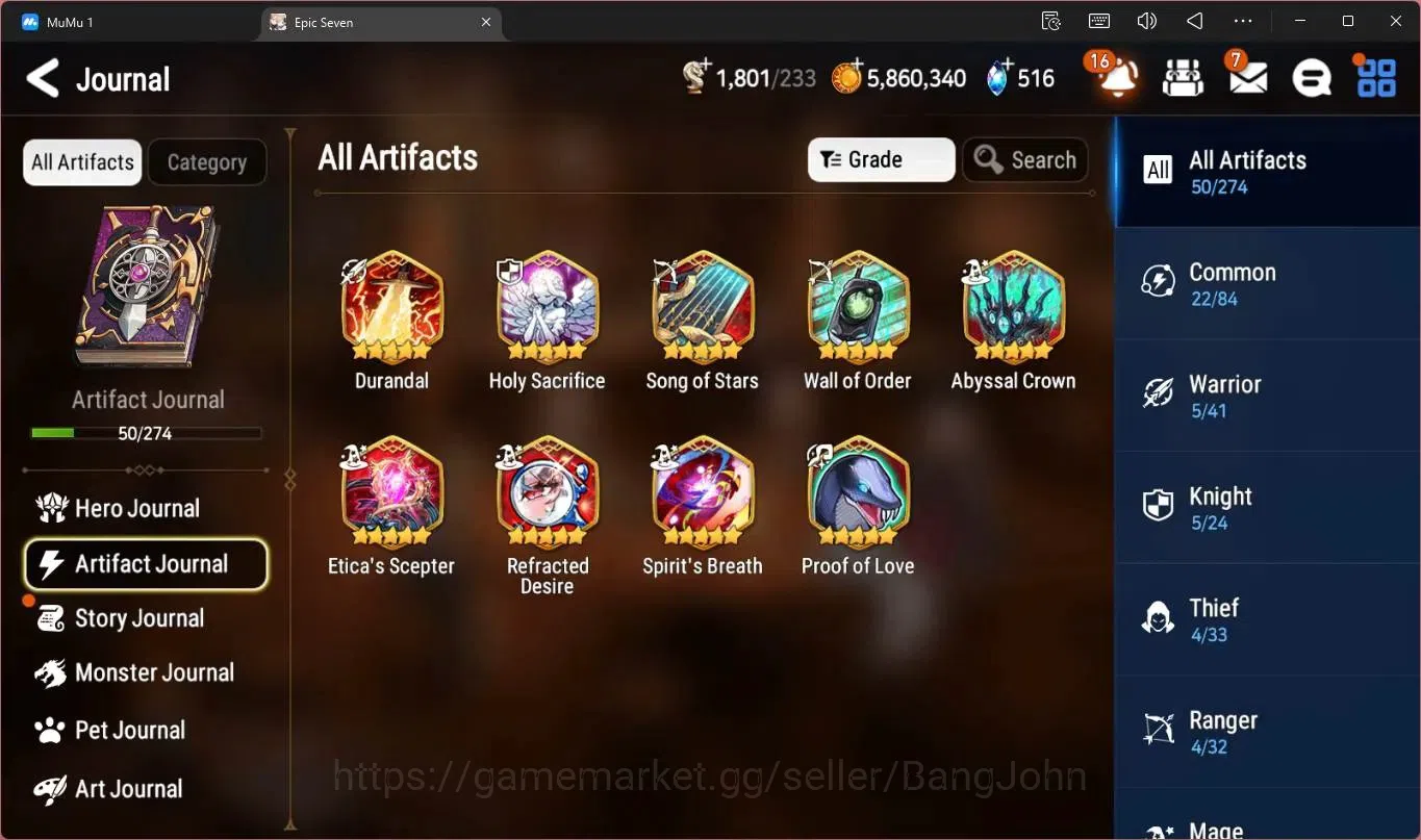 Epic Seven Accounts High-End Global Unverif | 7 ML(SN Yulha,SB Sezan,WOTM Tenebria,D Lilibet,Zio Etc)|PoH+Bless ON|SS 7