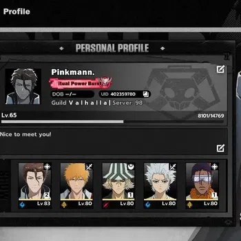BLEACH: Soul Resonance Accounts NuverseSEA|Lv 65|6 SSR|(AizenB2,Toshiro,TosenB1,UraharaB1)+Stamp,Ichigo DZ,Byakuya|4