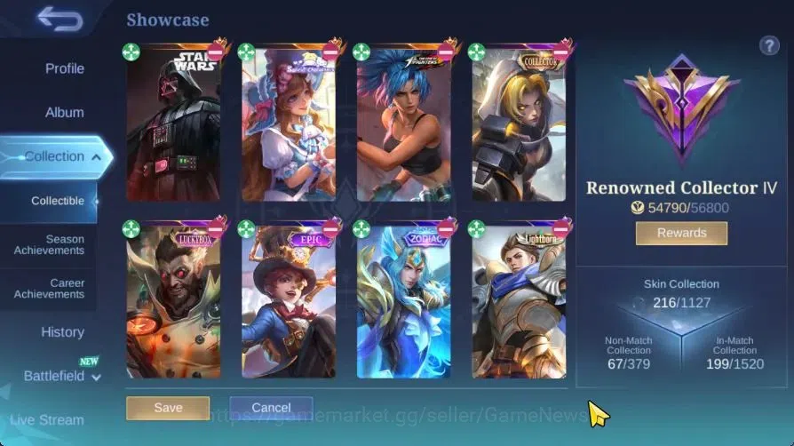 Mobile Legends: Bang Bang Accounts Hero 112|Skin 216|High Imo 123|Argus StarWars,Kari image 2