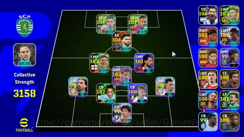 eFootball Accounts High-End Android|Big Time K. Kvaratskhelia|6 Epic(Luis Suarez,Reus,PE Aubameyang)|6 ShowTime Frenkie D 1