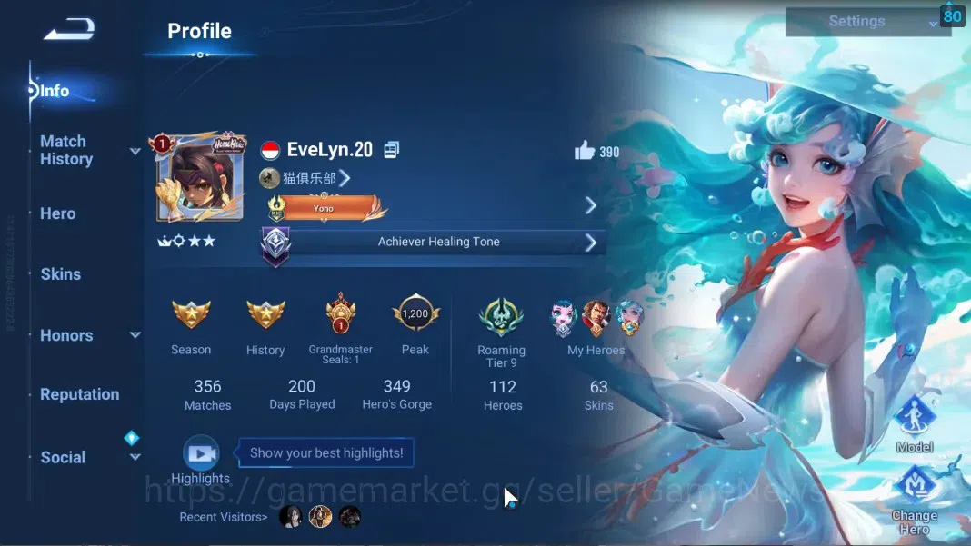Honor of Kings Accounts Hero 112 Skin 63|Grandmaster Gan&Mo,Legend Lady Su image 2