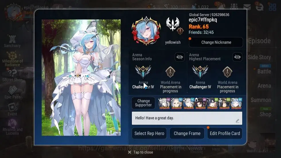 Epic Seven Accounts GLOBAL Unverif|New Era|16 ML(Notos,Belian,NM Luna, image 2
