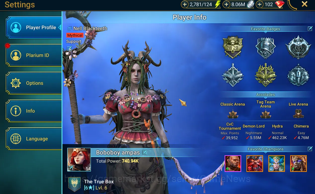 Raid: Shadow Legends Accounts Bp 740k|1 Myth Nell Blackteeth + 16 Legends(Tholin image 2