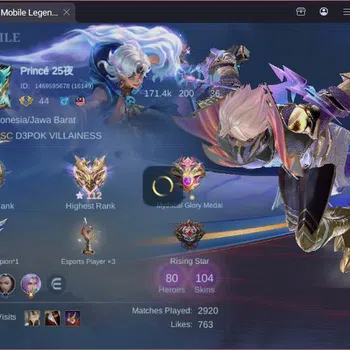 Mobile Legends: Bang Bang Accounts Collector GLOBAL|Hero 80|Skin 104|Recall Epic|Mystic Lesley+Julian,M7 Granger,SS