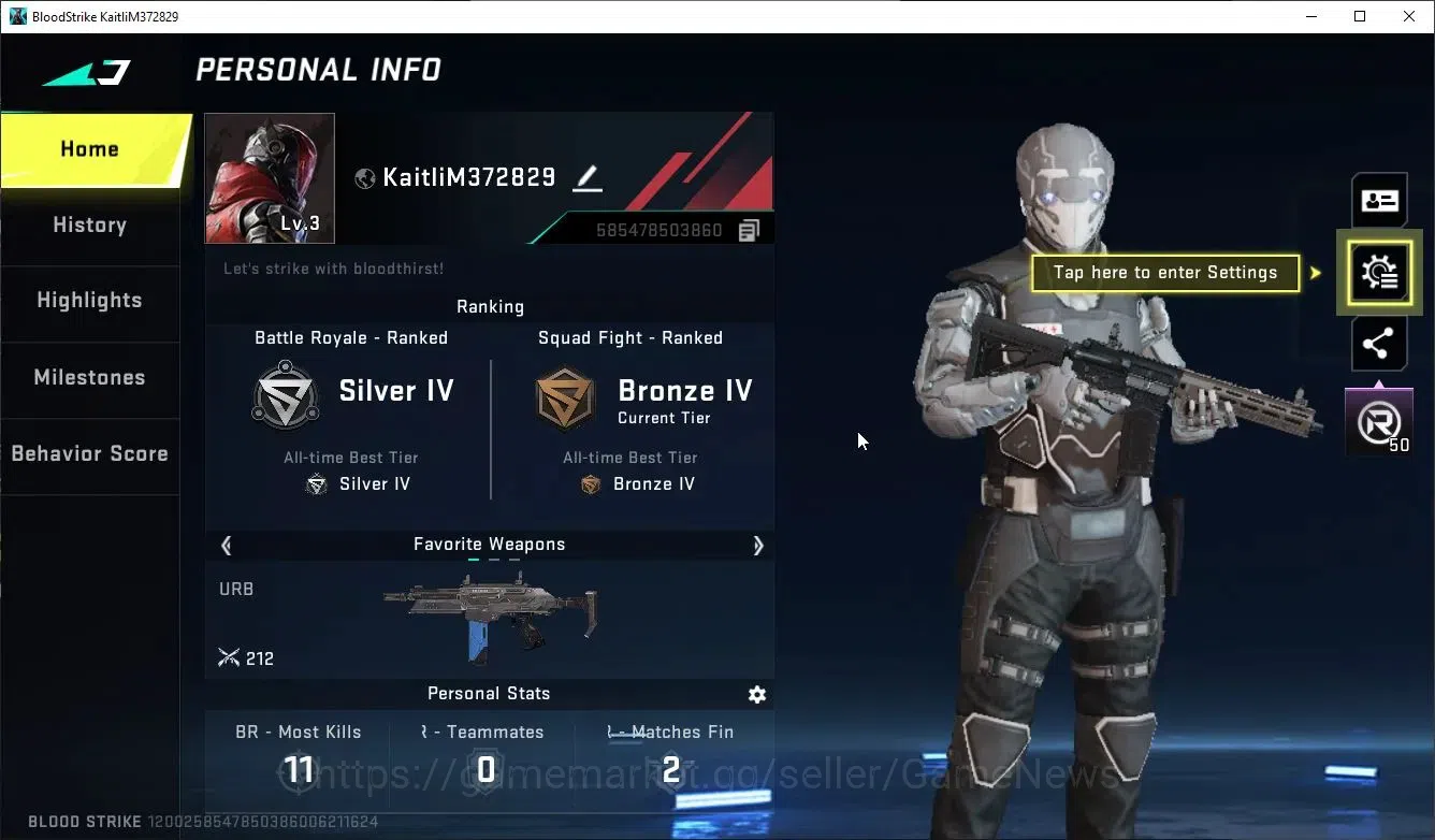 Blood Strike Accounts ASIA|1 ULTRA Gun [M700-Iridian]|15 Strikers|M4A1 L image 2