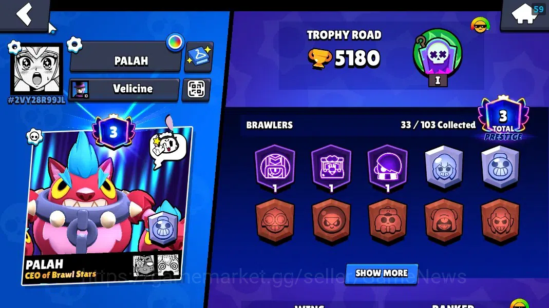 Brawl Stars Accounts 5180 Trophy|33 Brawler 6 Max|Edgar Full Buffies|1 image 2