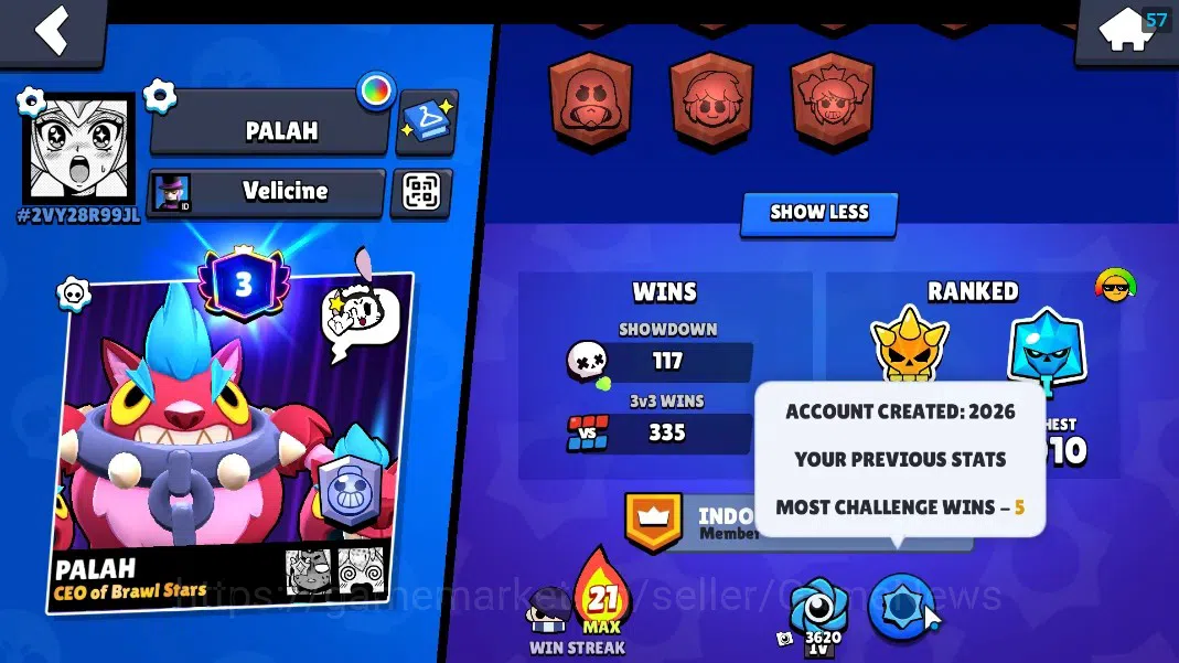 Brawl Stars Accounts 5180 Trophy|33 Brawler 6 Max|Edgar Full Buffies|1 image 3
