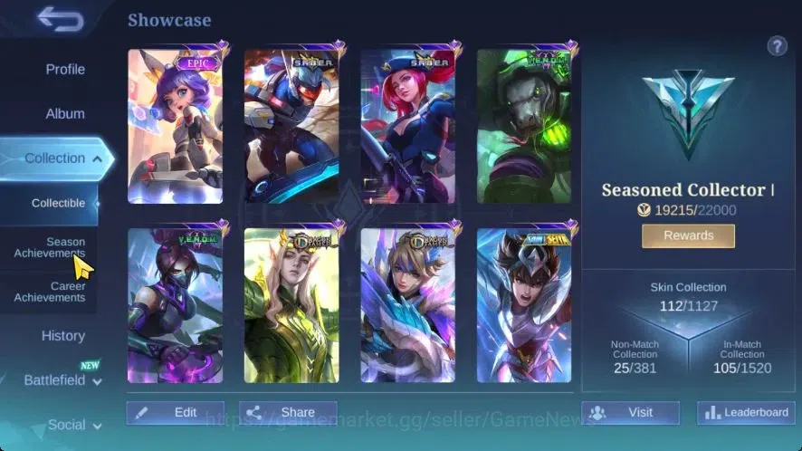 Mobile Legends: Bang Bang Accounts Hero 75|Skin 112|(Saber,Layla)SABER,(Grock,Hanabi) image 2