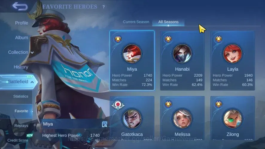 Mobile Legends: Bang Bang Accounts Hero 75|Skin 112|(Saber,Layla)SABER,(Grock,Hanabi) image 4