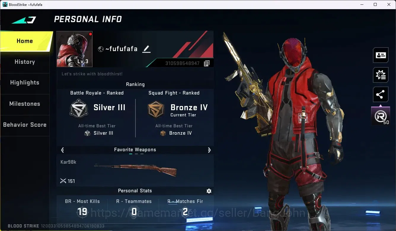 Blood Strike Accounts ASIA | 1 Eternal Gun: AUG-Empyrean |1 Epic Name-Ch image 1