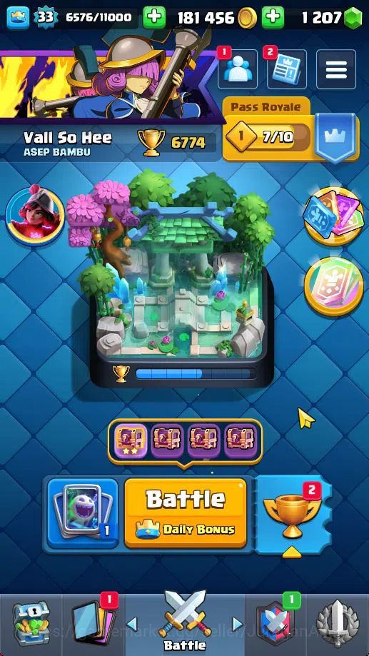 Lvl 33|Trophy 6774|KTL 11|Limited Skin|Card 117| 1 Hero 8 EVO 4 Champ 21 Legendary 33 Epic,30 Rare,29 Common|Take Email(CR1333) Clash Royale Midgame Lvl 33|Trophy 6774|KTL 11|Limited Skin|Card 117| 1 image 1