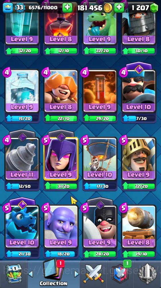 Clash Royale Accounts Midgame Lvl 33|Trophy 6774|KTL 11|Limited Skin|Card 117| 1 Hero 8 EVO 4 Champ 21 Legendary 33 Epic,30 10