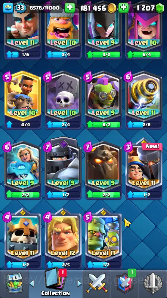 Clash Royale Accounts Midgame Lvl 33|Trophy 6774|KTL 11|Limited Skin|Card 117| 1 Hero 8 EVO 4 Champ 21 Legendary 33 Epic,30 12