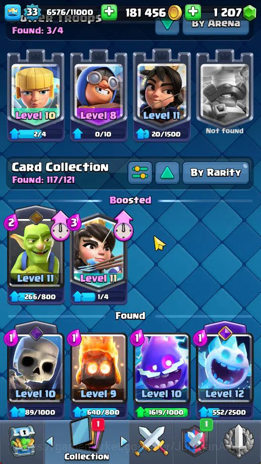 Clash Royale Accounts Midgame Lvl 33|Trophy 6774|KTL 11|Limited Skin|Card 117| 1 Hero 8 EVO 4 Champ 21 Legendary 33 Epic,30 5