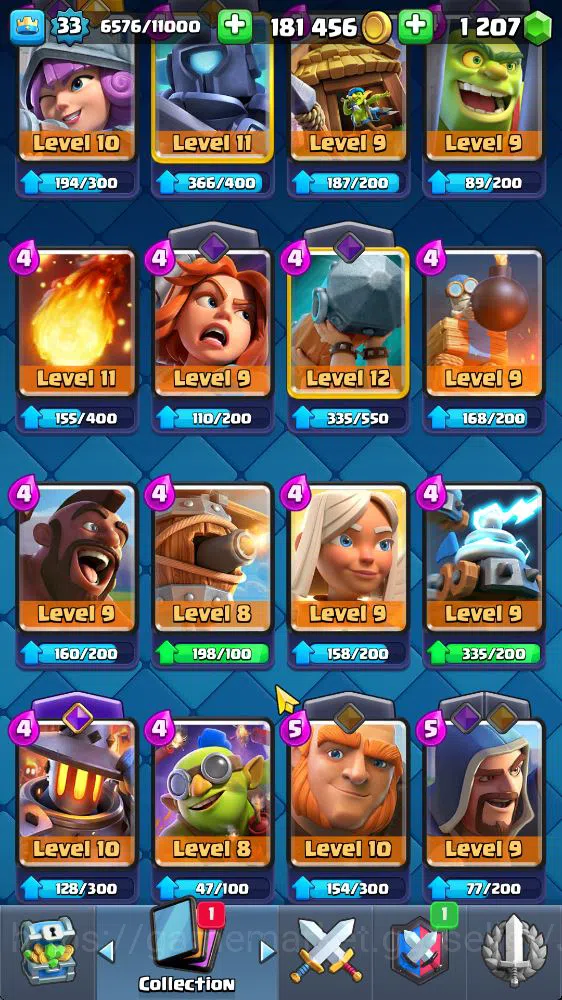 Clash Royale Accounts Midgame Lvl 33|Trophy 6774|KTL 11|Limited Skin|Card 117| 1 Hero 8 EVO 4 Champ 21 Legendary 33 Epic,30 8