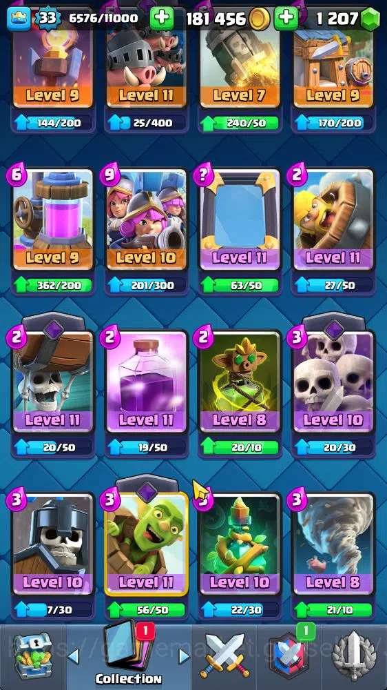 Clash Royale Accounts Midgame Lvl 33|Trophy 6774|KTL 11|Limited Skin|Card 117| 1 Hero 8 EVO 4 Champ 21 Legendary 33 Epic,30 9