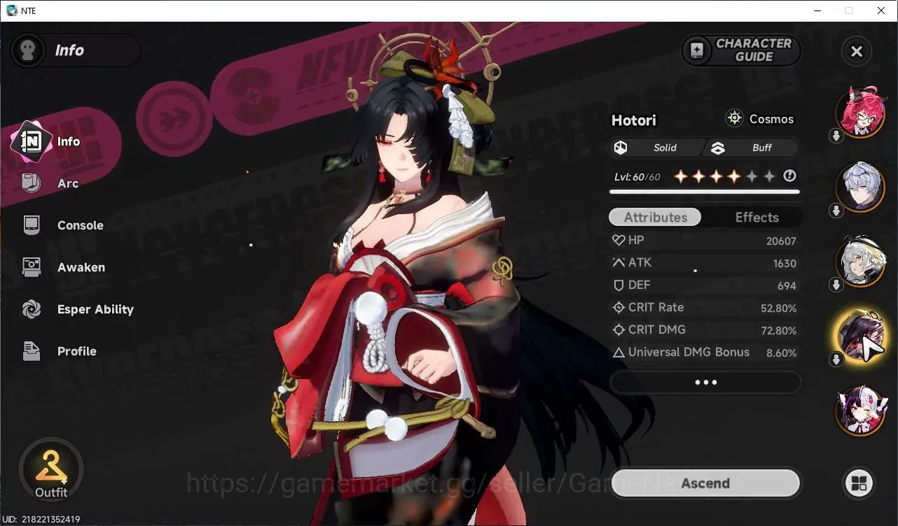 Neverness to Everness Accounts GLOBAL SEA|HL 45|TL 31|9 SSR 4 Limit[(Hotori,Lacrimosa,Chaos)+Sign,Nanally]|2 Selector 2
