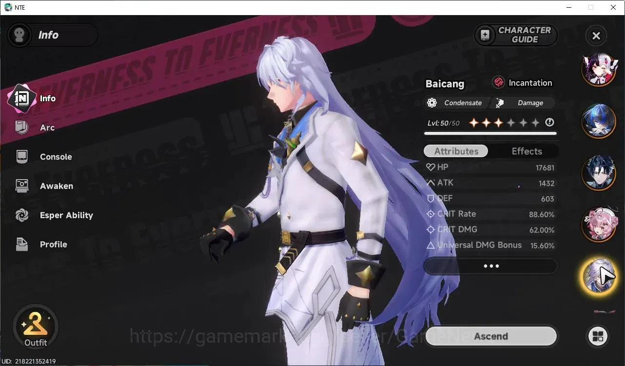 Neverness to Everness Accounts GLOBAL SEA|HL 45|TL 31|9 SSR 4 Limit[(Hotori,Lacrimosa,Chaos)+Sign,Nanally]|2 Selector 8