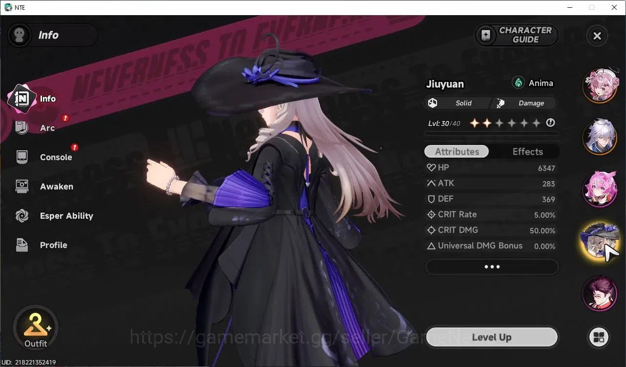 Neverness to Everness Accounts GLOBAL SEA|HL 45|TL 31|9 SSR 4 Limit[(Hotori,Lacrimosa,Chaos)+Sign,Nanally]|2 Selector 9