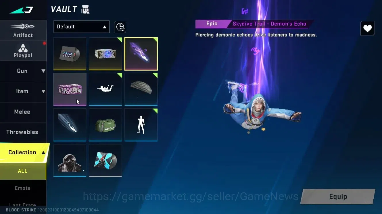 Blood Strike Accounts Collab Skin ASIA|ETERNAL QBZ95-Whisper Lv3|Legendary MCX-Radiance|Rare Playpal Meow|Change Namecard|BR 10