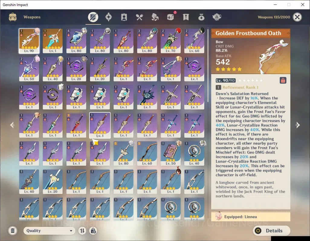 Genshin Impact Accounts ASIA|AR 55|Rate On|BD Unset|4 Limited + 2 (*5 Weap image 4