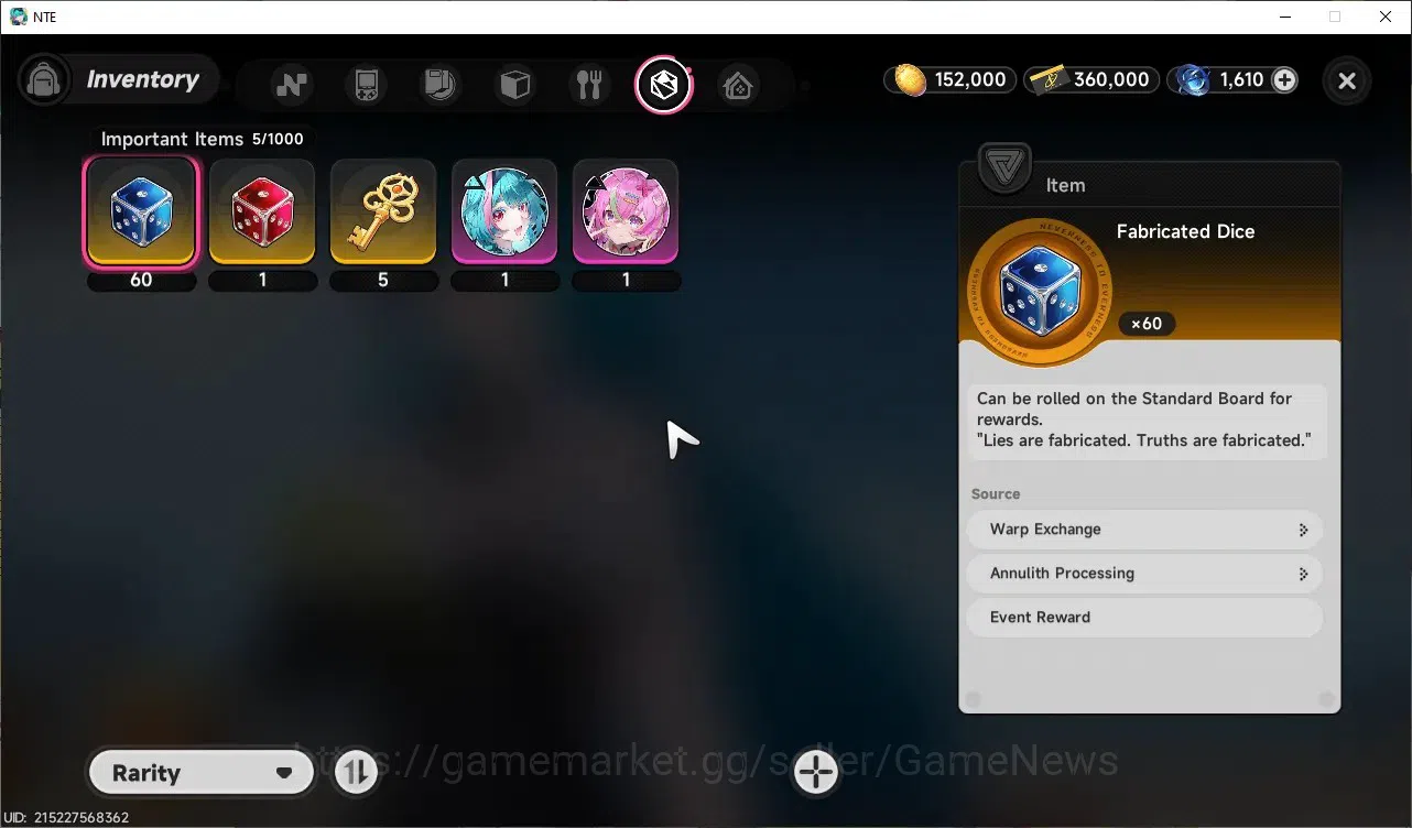 Neverness to Everness Accounts GLOBAL EU|HL 3|1610 Annulith,1 RedDice,60 BlueDice image 11