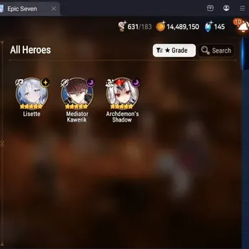 Epic Seven Accounts Starter Global Unverif|Best Starter|3 ML(Lisette,Med Kawerik,Arch Shadow)|PoH ON|Gold