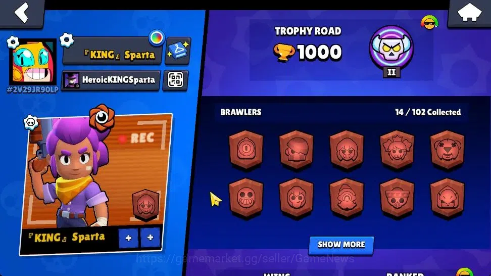 Brawl Stars Accounts 1000 Trophy|3400 Bling |14 Brawlers 2 Max Lv|3 Epi image 2