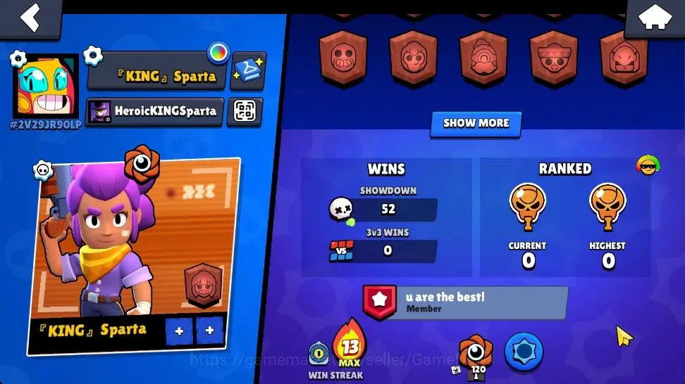 Brawl Stars Accounts 1000 Trophy|3400 Bling |14 Brawlers 2 Max Lv|3 Epi image 3