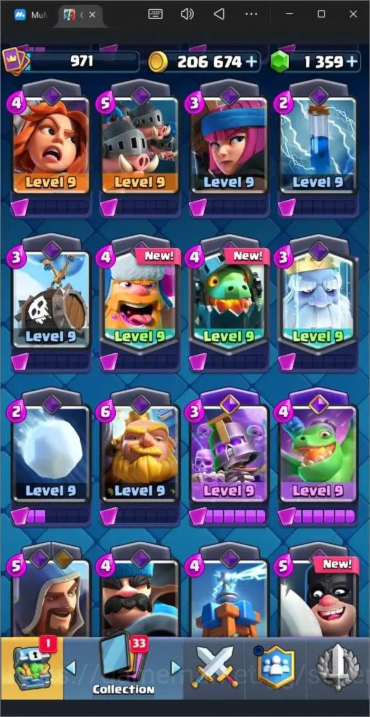 Clash Royale Accounts High-End Global |CL 971|KTL 12|Trophy 6684|116 Cards|4 Champ|3 Hero|7 Evo|Arena 18|1359 Gems|206k 10