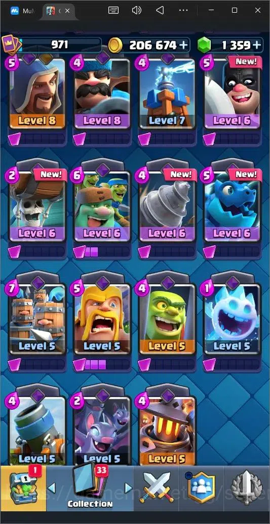 Clash Royale Accounts High-End Global |CL 971|KTL 12|Trophy 6684|116 Cards|4 Champ|3 Hero|7 Evo|Arena 18|1359 Gems|206k 11