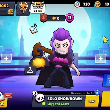 Brawl Stars Accounts 1002 Trophy|128 Gem|16 Brawlers 4 Max Lvl [Mortis,Edgar,Nita,Shelly]|1 Epic Skins [Stellar Shelly]|CN