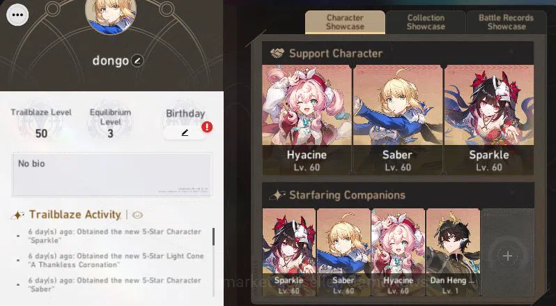 Honkai Star Rail Accounts Asia|TL 50| 17,9K Stellar+120 SPass | 4 Limited | image 1