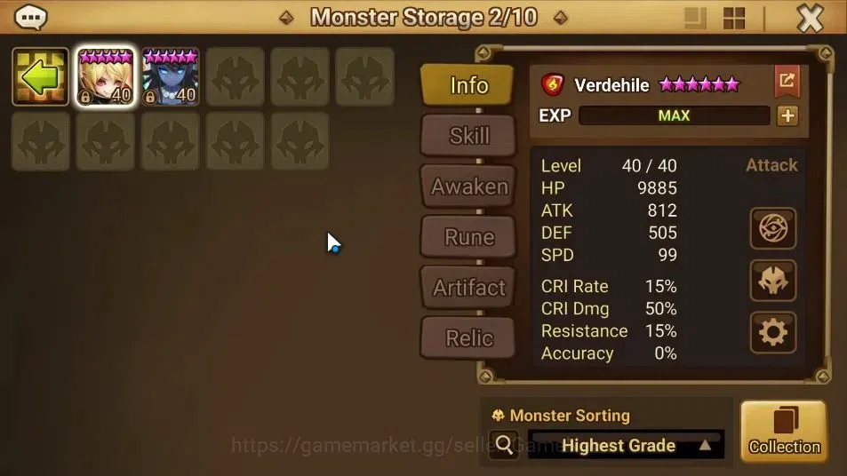 Summoners War: Sky Arena Accounts GLOBAL LV44|1 LD(Starter Lucifer)+4 Total NB5[Star image 12