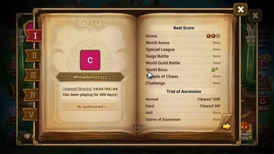 Summoners War: Sky Arena Accounts GLOBAL LV44|1 LD(Starter Lucifer)+4 Total NB5[Star image 5