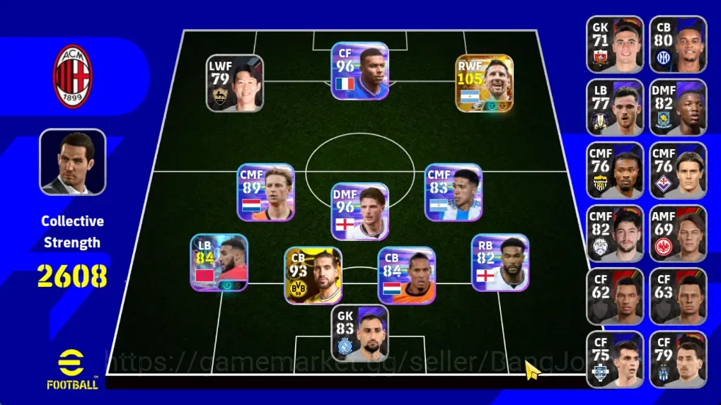 eFootball Accounts Meta Player Mobile|PW 2608|Messi BigTime New, Showtime Noussair Mazraoui, Messi, Etc.|2026|Check 1