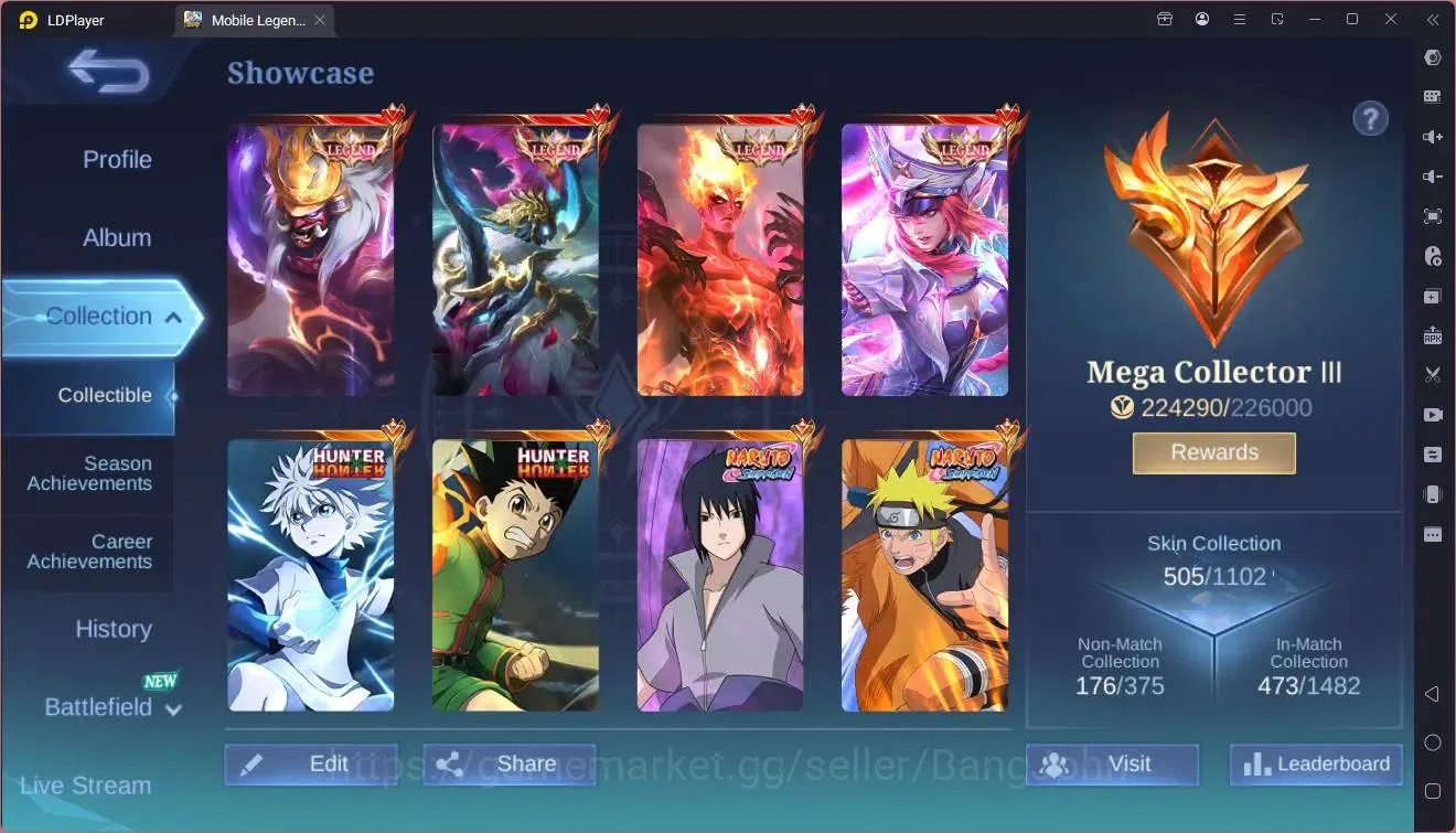 Mobile Legends: Bang Bang Accounts Global|Hero 132|Skin 505|Mega|Legend Franco+Freya+ image 2
