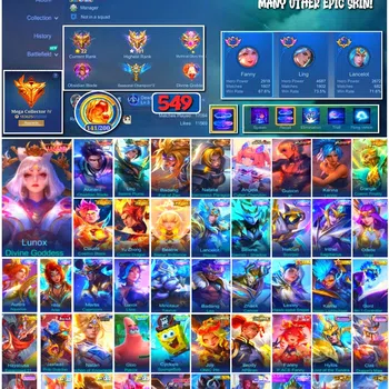 Mobile Legends: Bang Bang Collector #3857 549 Skins | Legend Lunox & Alucard | Collect image 1