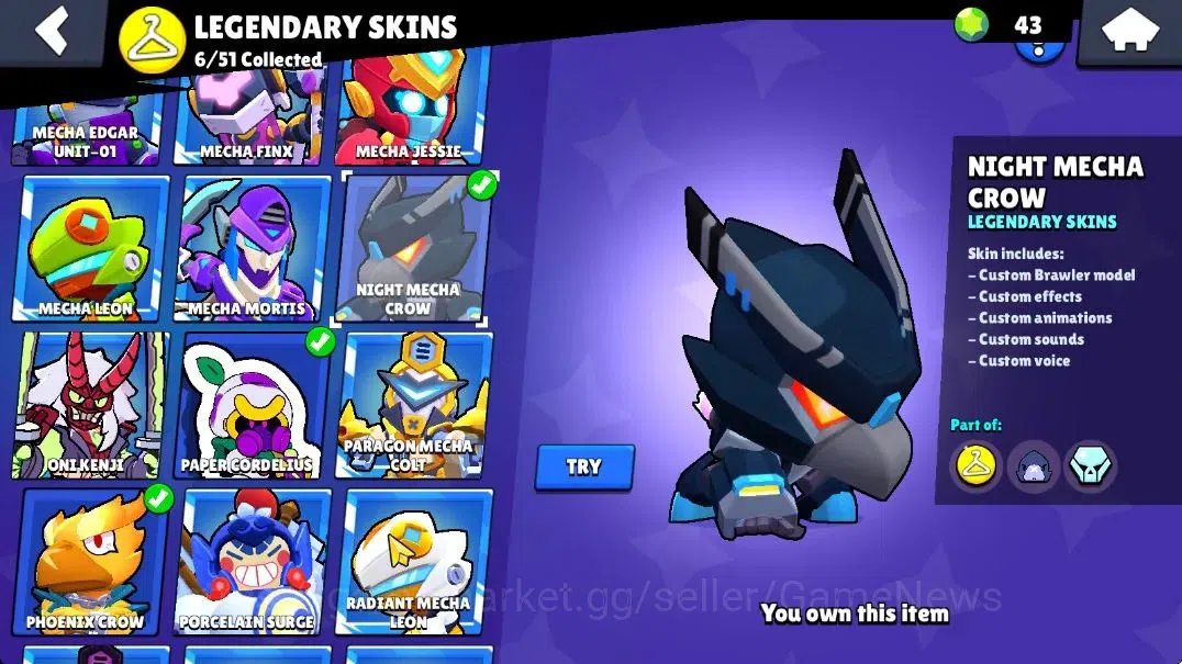 Brawl Stars Accounts 20975 Trophy|74 Brawlers 13 Max Lvl|1 Full Buffies image 15
