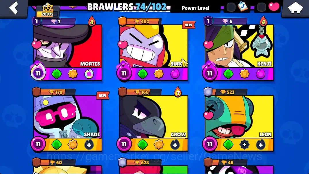 Brawl Stars Accounts 20975 Trophy|74 Brawlers 13 Max Lvl|1 Full Buffies image 6