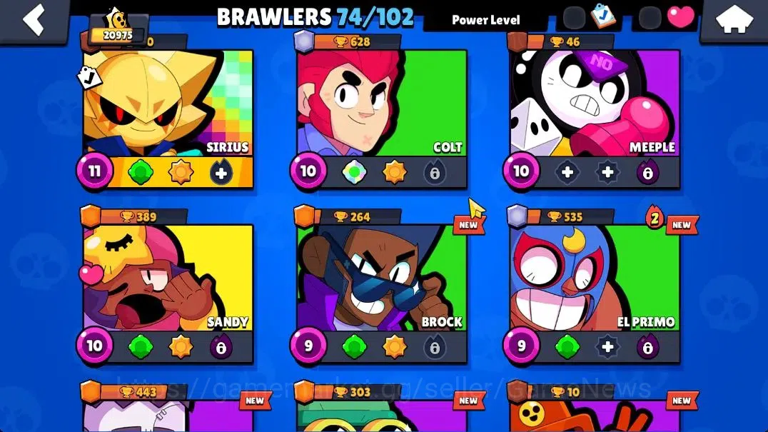 Brawl Stars Accounts 20975 Trophy|74 Brawlers 13 Max Lvl|1 Full Buffies image 7