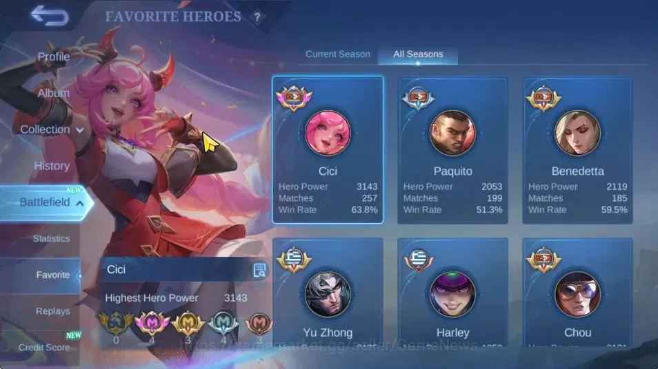 Mobile Legends: Bang Bang Accounts Hero 92|Skin 124|High Glory 86|CC Nata,MSeries Bea image 5