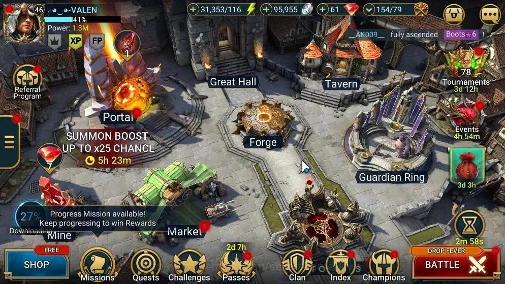 Raid: Shadow Legends Accounts Mid-Game Lv46|1.3M Power|18Legend(Ninja,Tholin,Artak,Rotos,Sun 1