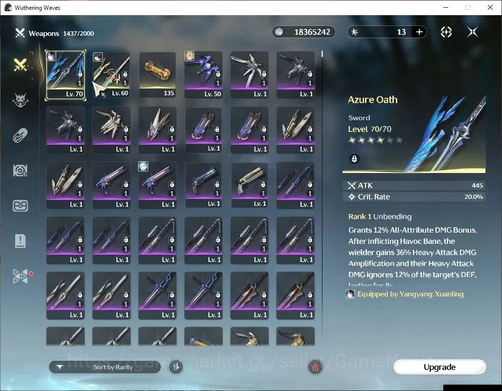 Wuthering Waves Accounts Others SEA |UL 49|2 Limited| Yangyang: Xuanling RC 6 + Signature, Rebecca |DB Lvl 30|MC Female|Log 5