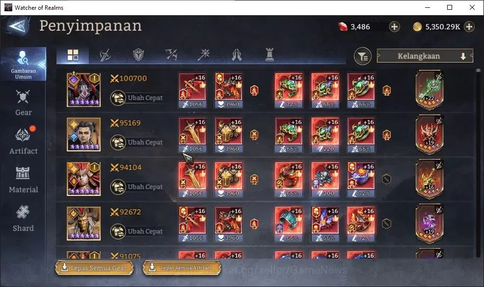 Watcher of Realms Accounts GLOBAL 60x|Lv 79|4,5M Power|3,4K Gems|6 Lord[Valde image 16