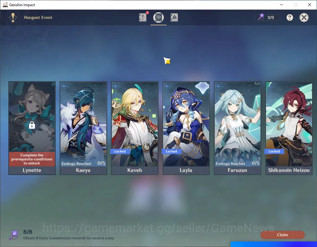 Genshin Impact Accounts Mid Game ASIA|AR 57|| 7 Limited +5(*5Weapon)|Columbina,Neuvillette,Kinich+sign,Navia,Etc||1 Skin|MC 12