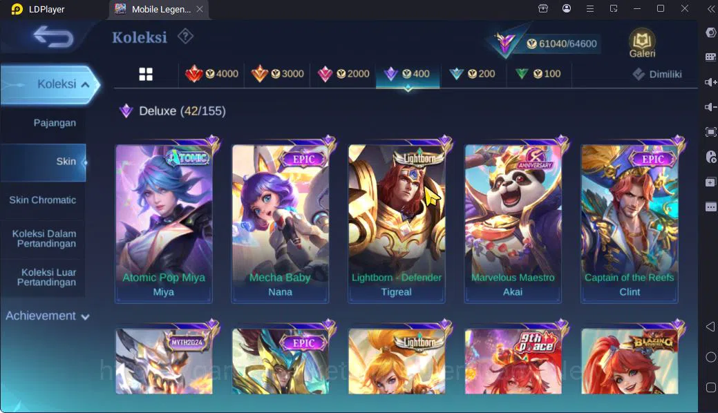 Mobile Legends: Bang Bang Accounts Collector Hero120|Skin 224|High Glory90|Claude[Prime],Nolan[Nexus],Haya Star 5