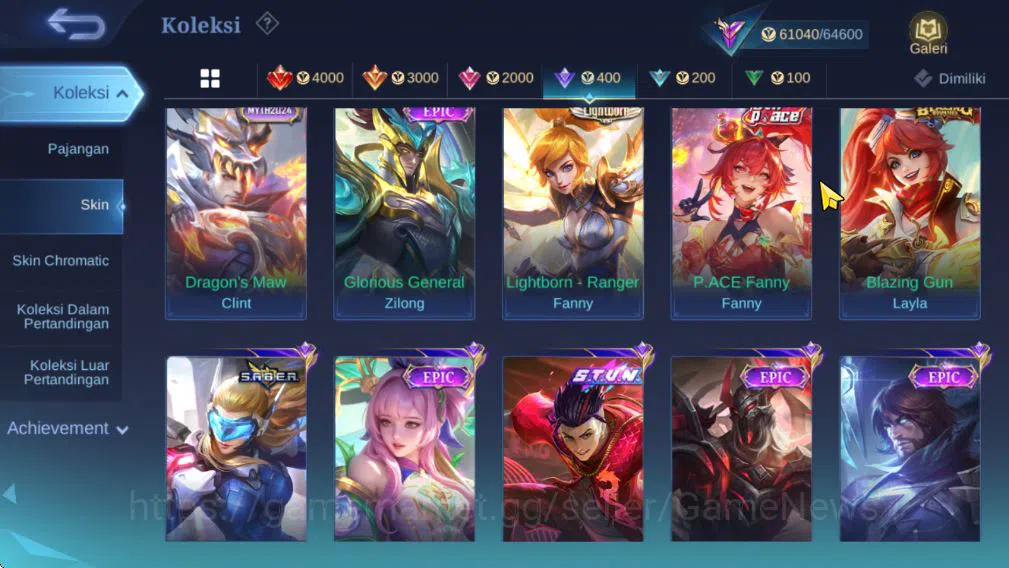 Mobile Legends: Bang Bang Accounts Collector Hero120|Skin 224|High Glory90|Claude[Prime],Nolan[Nexus],Haya Star 9