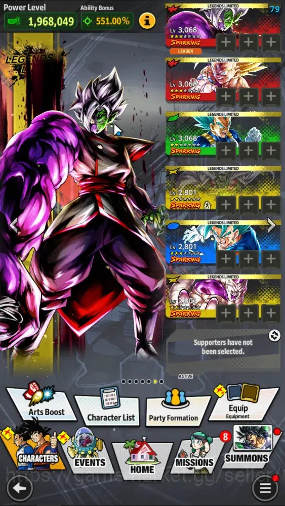Dragon Ball Legends Accounts 72M TotalPower|LV165|6UL+4LR+32LL|SSG SS Gogeta,Bu image 2